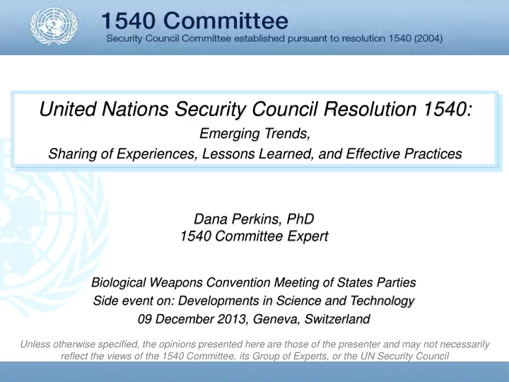united nations security council resolution 1540