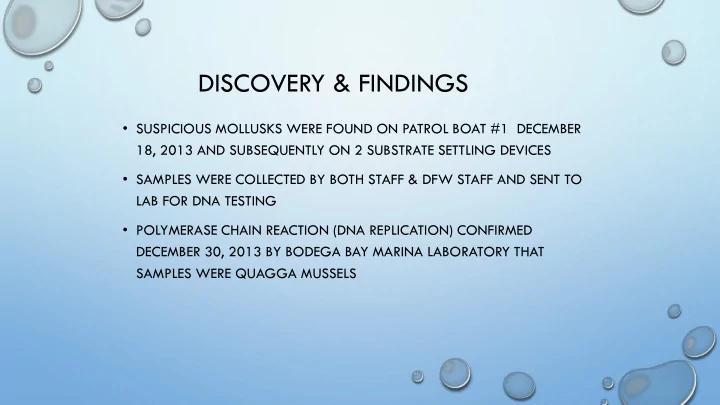 discovery amp findings