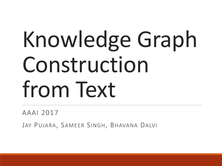 knowledge graph construction from text