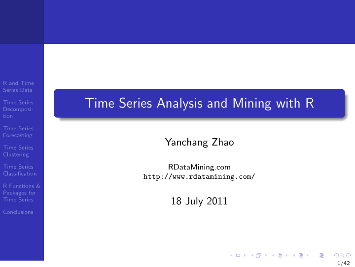 time series analysis and mining with r