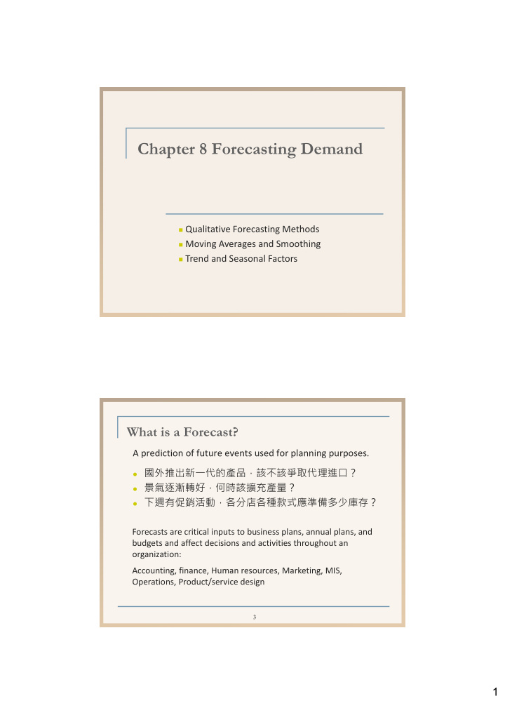 chapter 8 forecasting demand