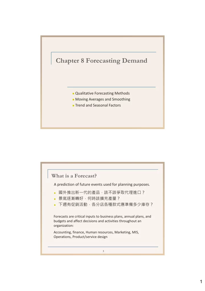 chapter 8 forecasting demand