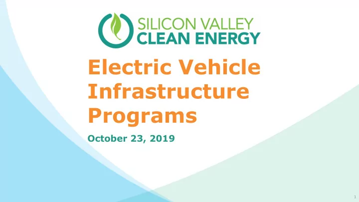 electric vehicle infrastructure programs