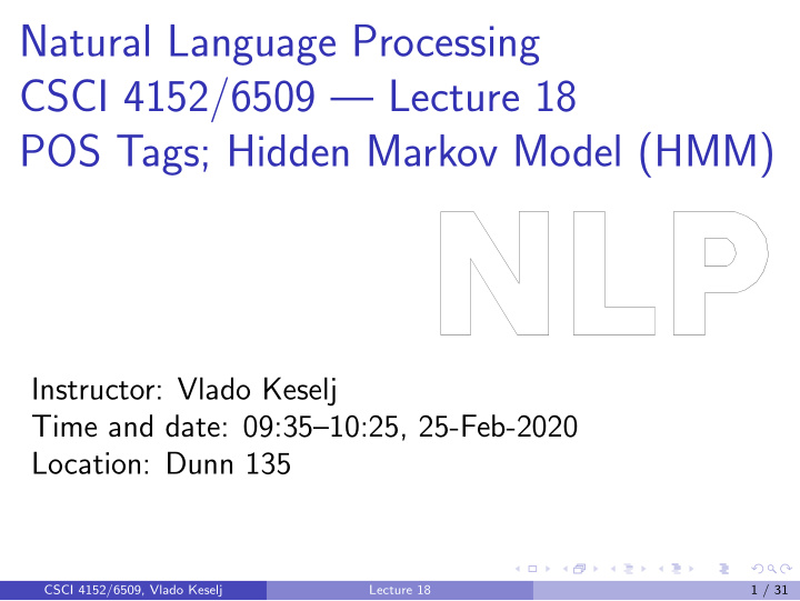 natural language processing csci 4152 6509 lecture 18 pos