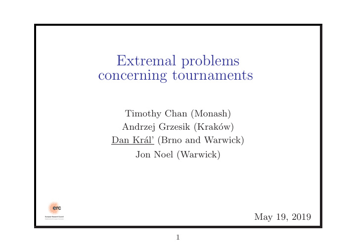 extremal problems concerning tournaments