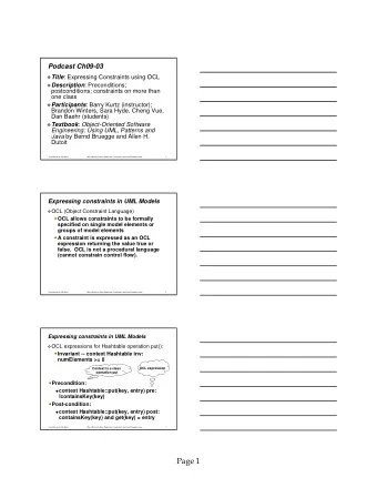 Page 1  Expressing Constraints in UML Models  A constraint can also be depicted as a note