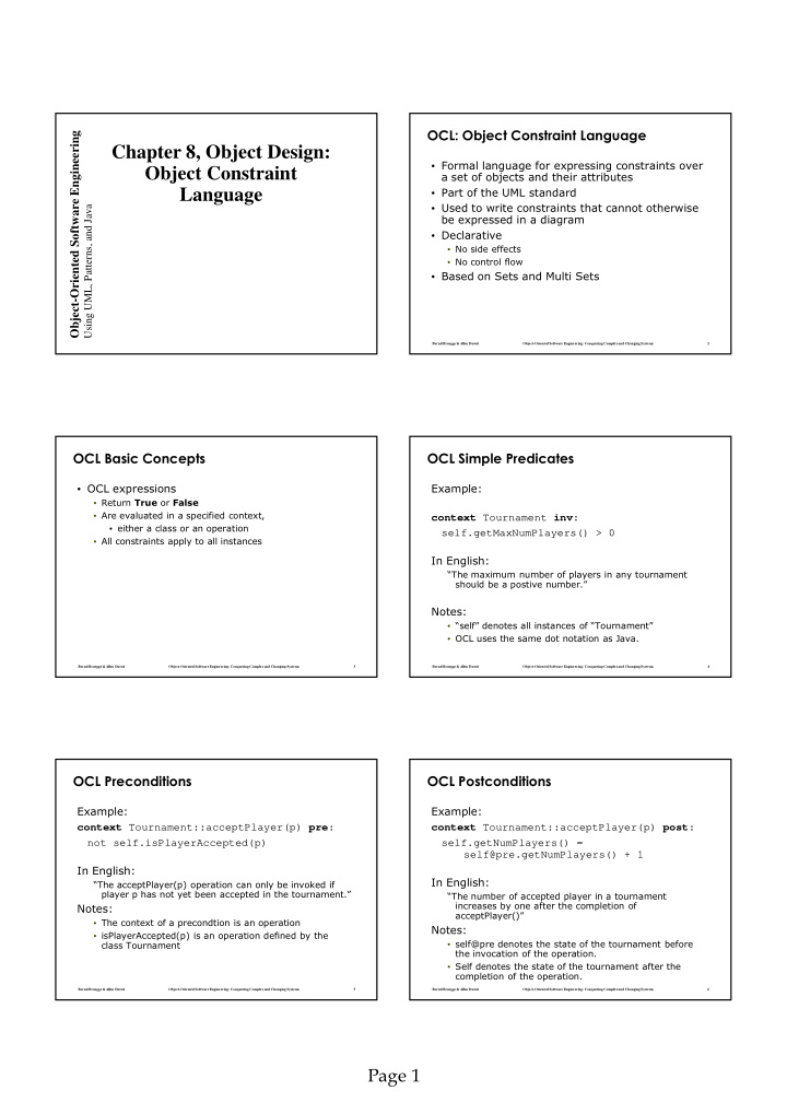 chapter 8 object design