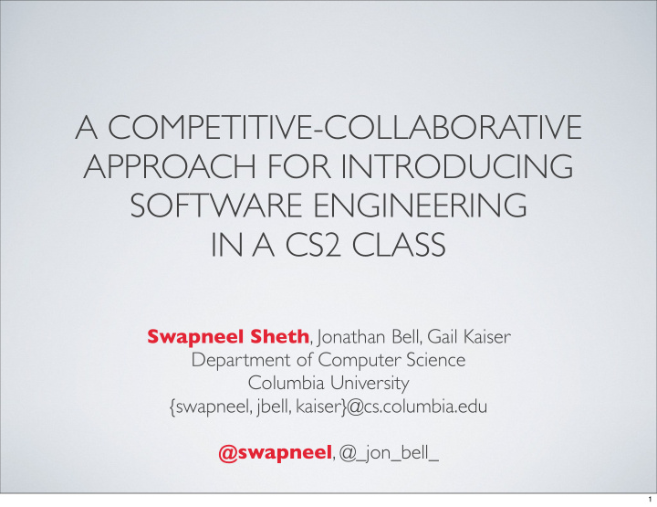 a competitive collaborative approach for introducing