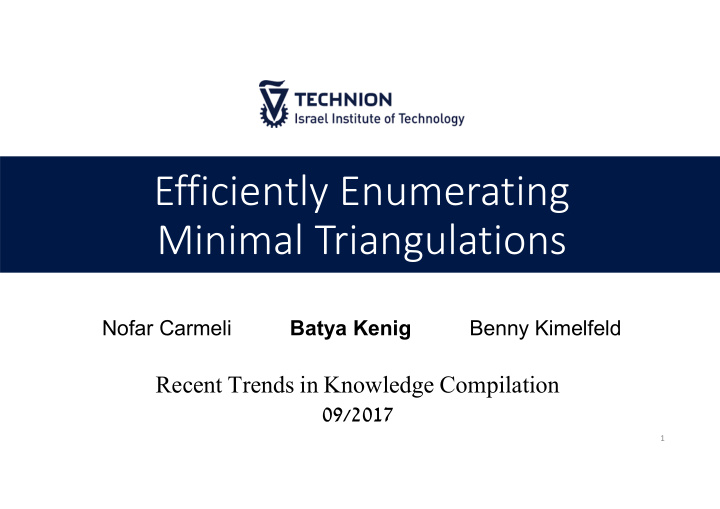 efficiently enumerating minimal triangulations