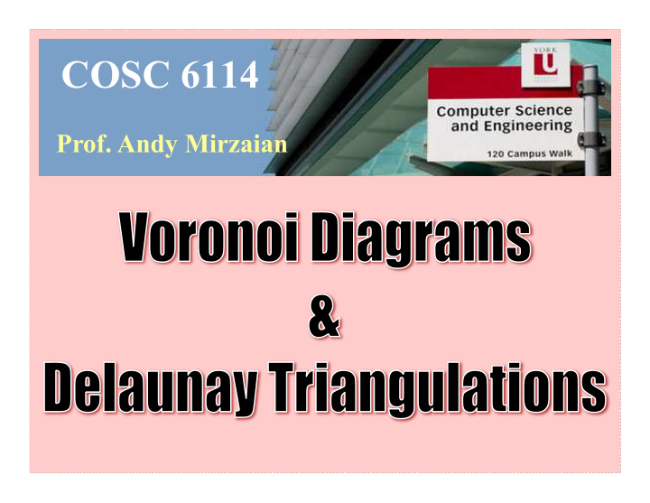 introduction voronoi diagram delaunay triangulation