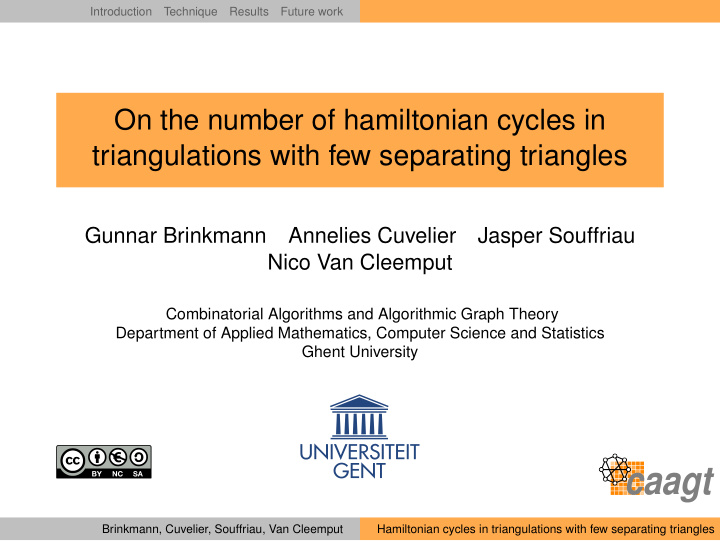 on the number of hamiltonian cycles in triangulations