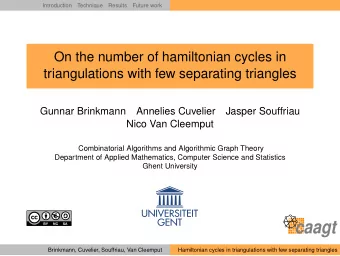 On the number of hamiltonian cycles in  triangulations with few separating triangles  Gunnar