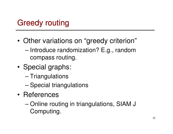 greedy routing greedy routing
