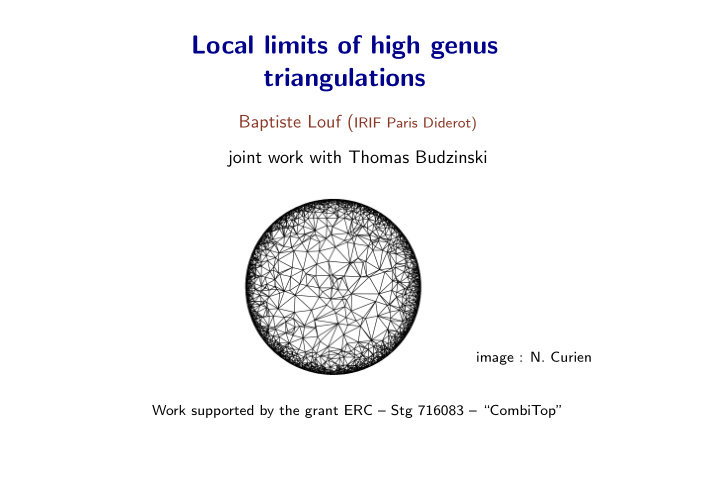 local limits of high genus triangulations