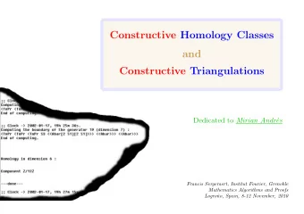 Constructive Homology Classes  and  Constructive Triangulations Dedicated to Mirian Andr`  es