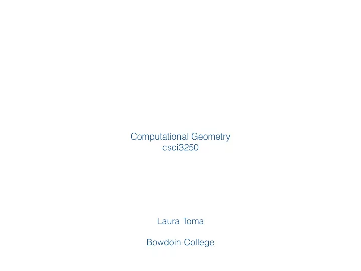 computational geometry csci3250