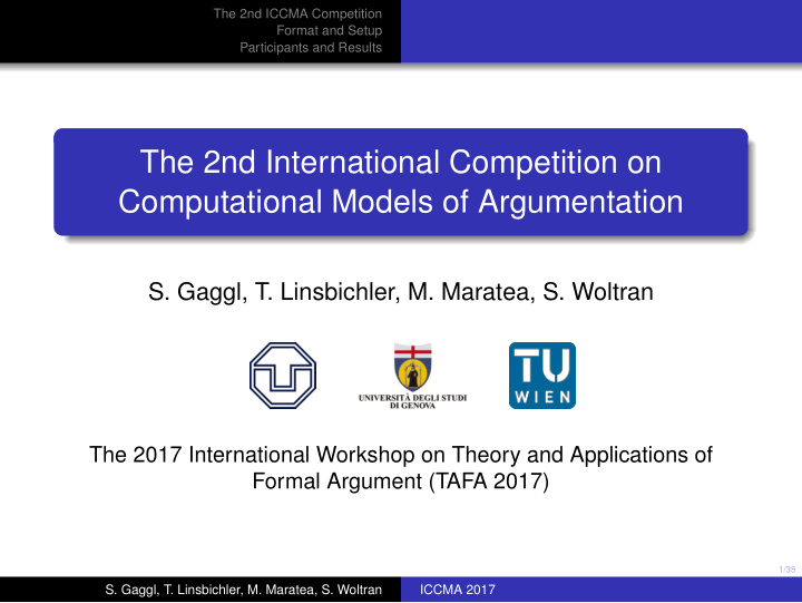 the 2nd international competition on computational models