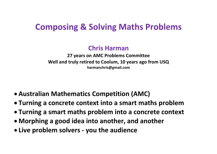 composing solving maths problems