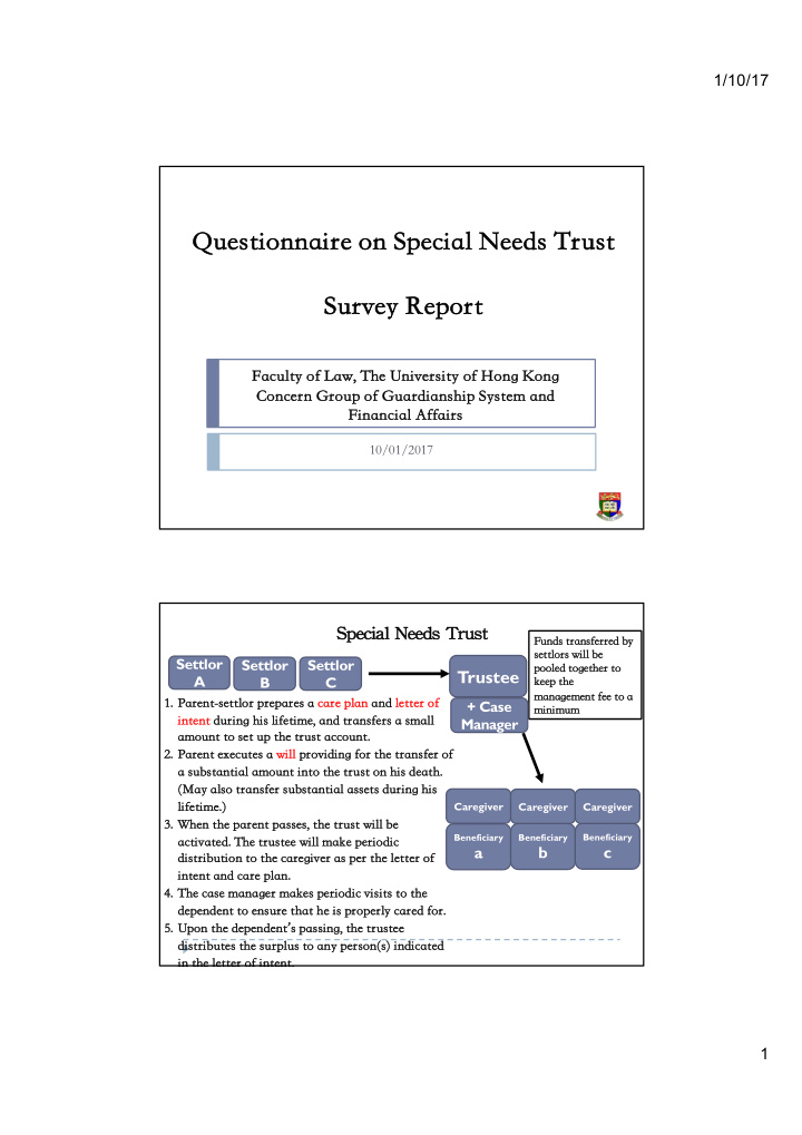 questionnaire on special needs trust survey report