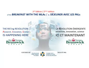 ICI ET MAINTENANT  IS HAPPENING HERE  FOSTERED BY:  FACILIT PAR:  OUR 2017 KEYNOTE SPEAKERS / NOS