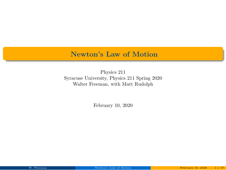 newton s law of motion