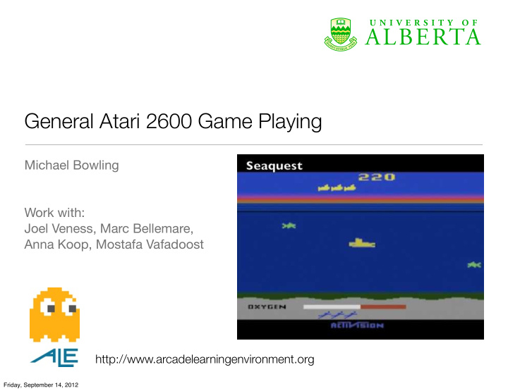 general atari 2600 game playing