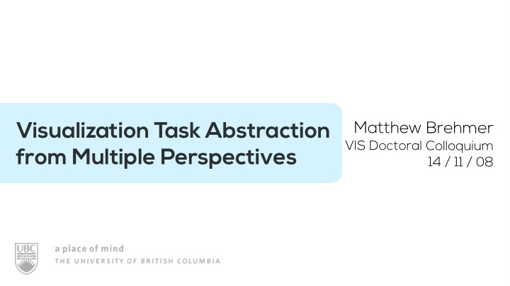 visualization task abstraction
