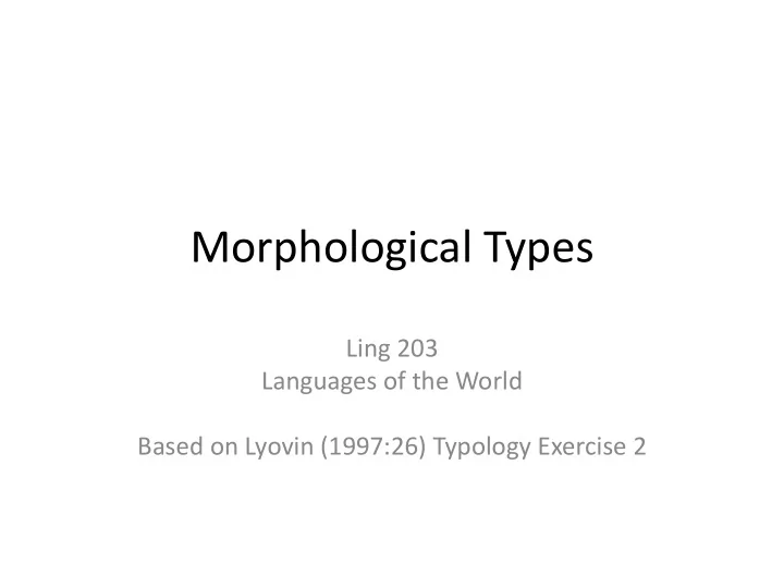 morphological types
