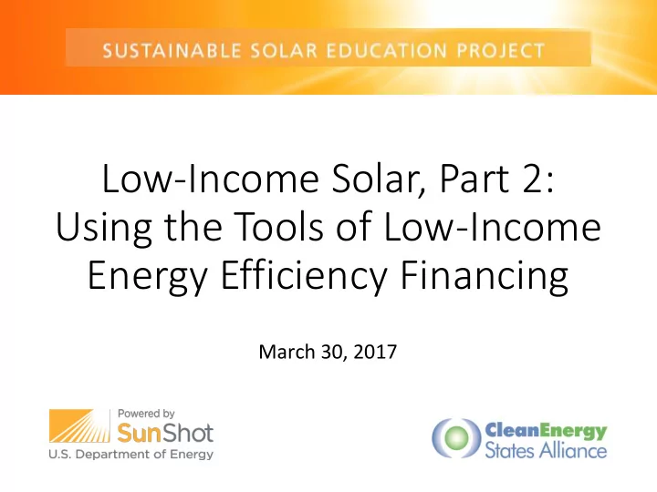using the tools of low income