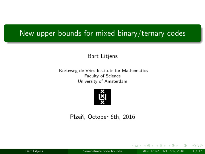 new upper bounds for mixed binary ternary codes