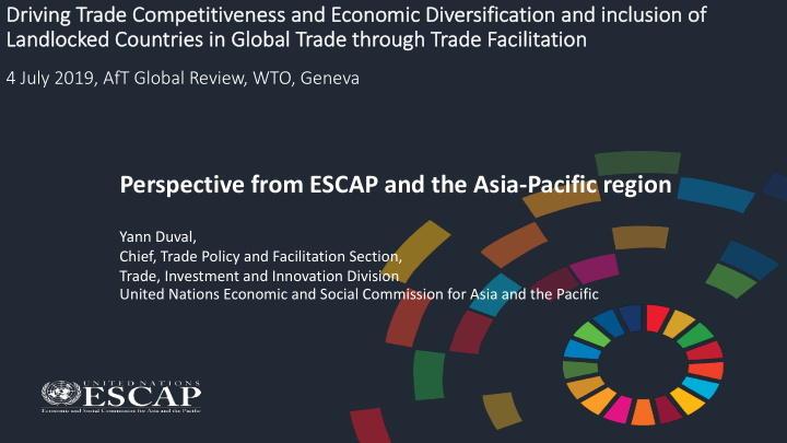 perspective from escap and the asia pacific region