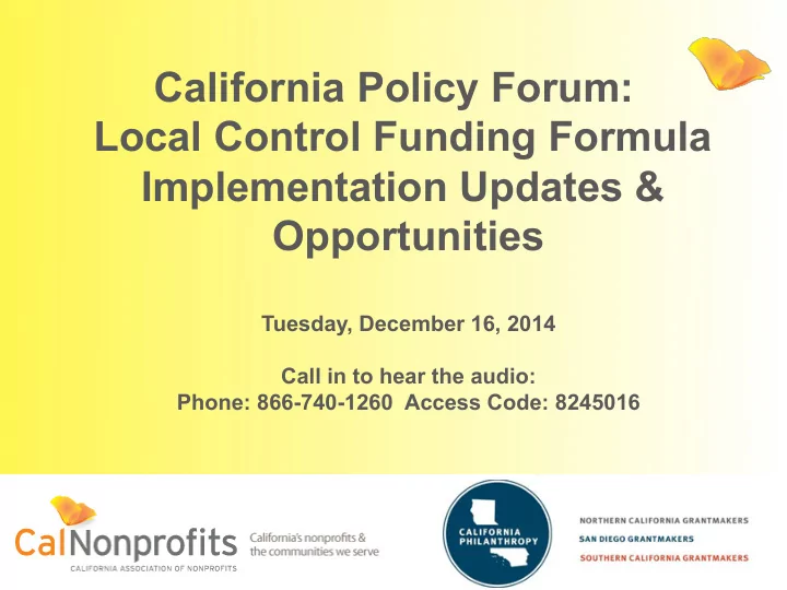 california policy forum local control funding formula