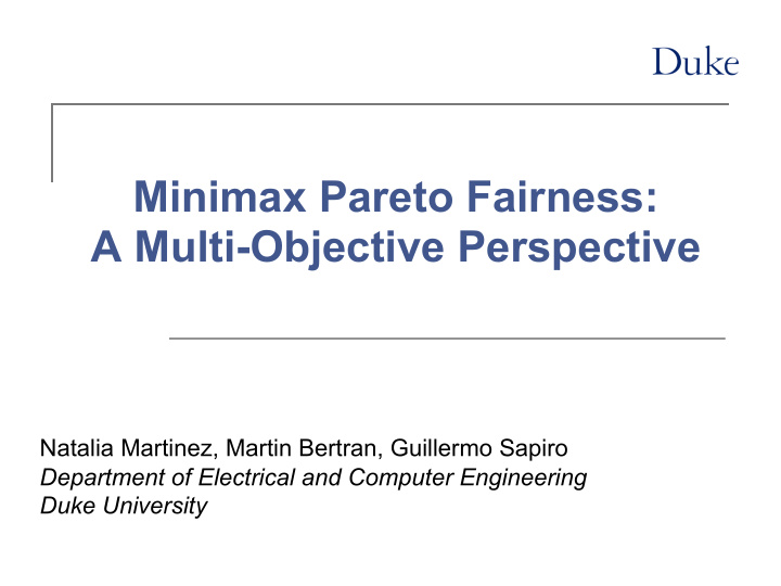 minimax pareto fairness a multi objective perspective