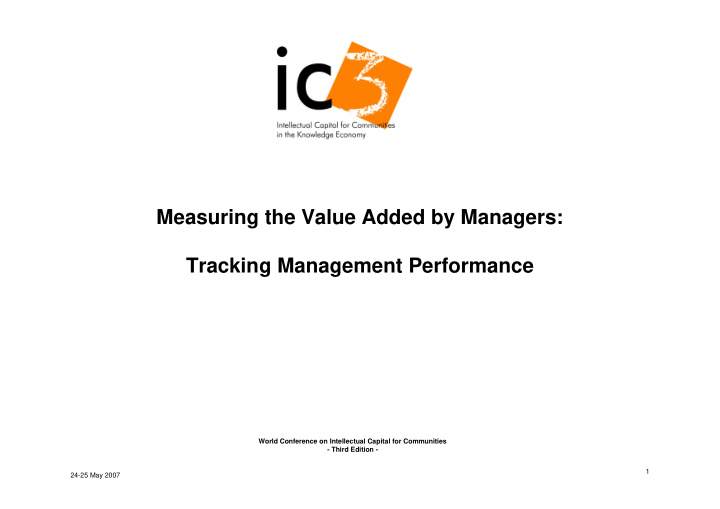 measuring the value added by managers tracking management