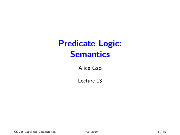 predicate logic semantics