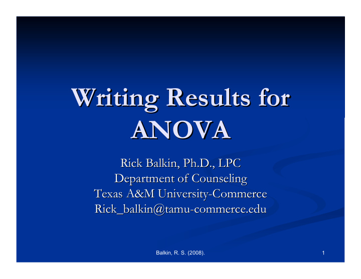 writing results for writing results for anova anova