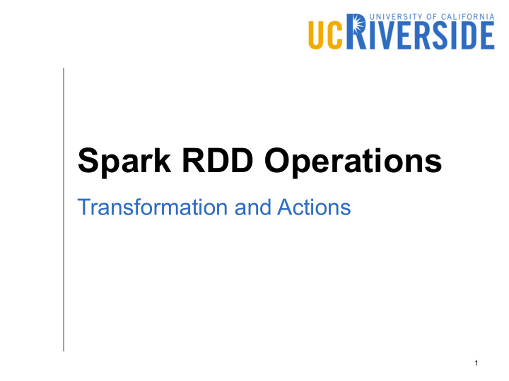 spark rdd operations