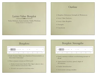 Outline  Boxplots: De fi nition, Strengths &amp; W  eaknesses  Letter V  alue Boxplot  Letter
