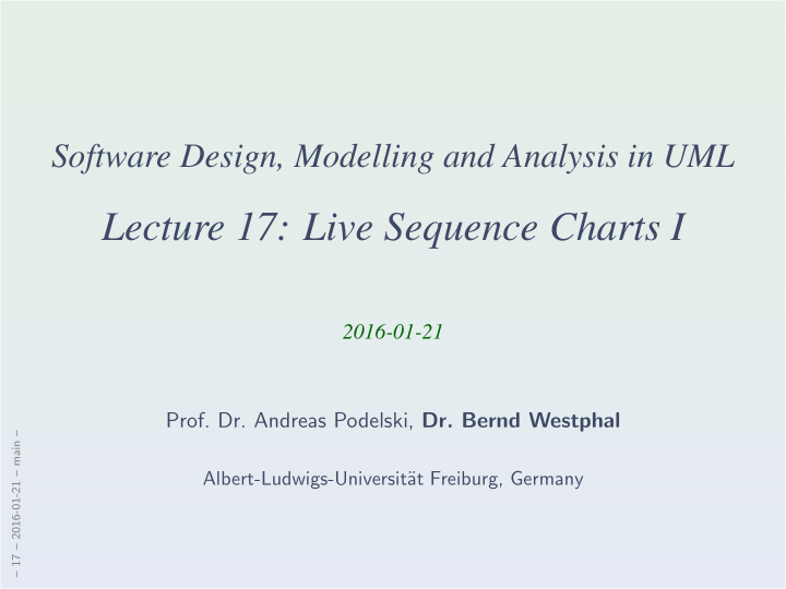lecture 17 live sequence charts i