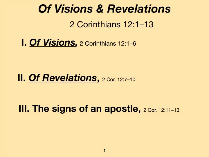 of visions revelations