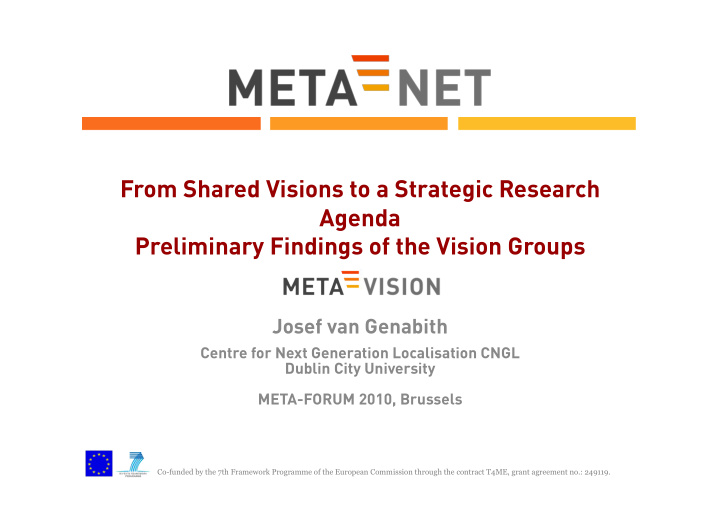 from shared visions to a strategic research agenda