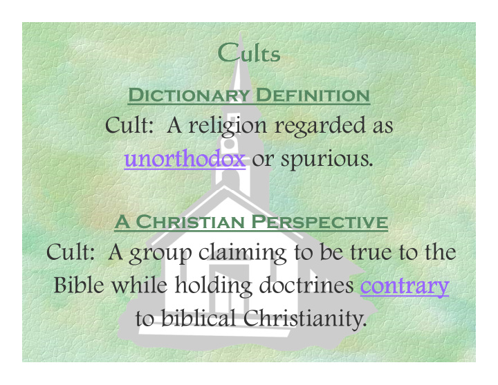 cults cults cults cults