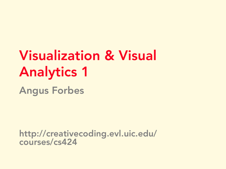 visualization visual analytics 1