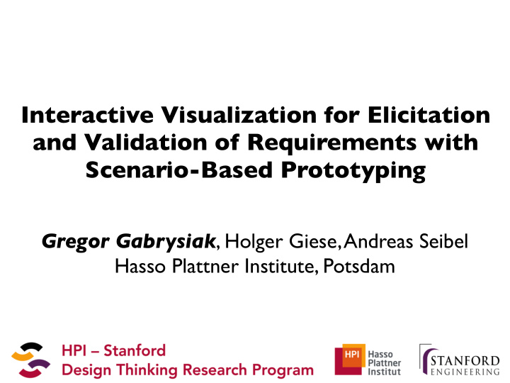 interactive visualization for elicitation and validation