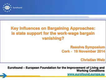 is state support for the work-wage bargain  vanishing?  Resolve Symposium  Cork - 19 November 2014