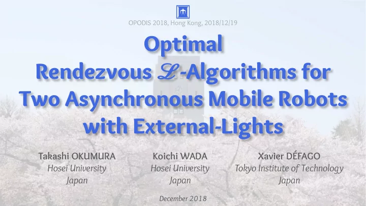 optimal rendezvous algorithms for two asynchronous mobile