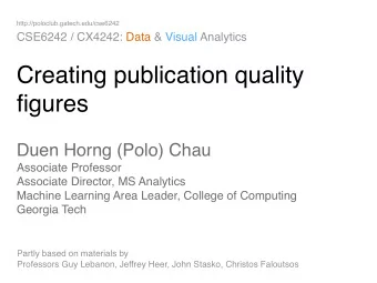 Creating publication quality  figures Duen Horng (Polo) Chau  Associate Professor  Associate