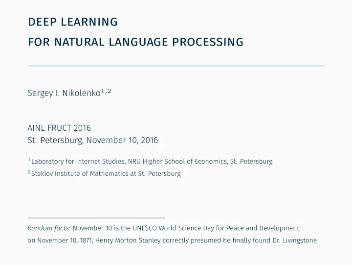 deep learning for natural language processing