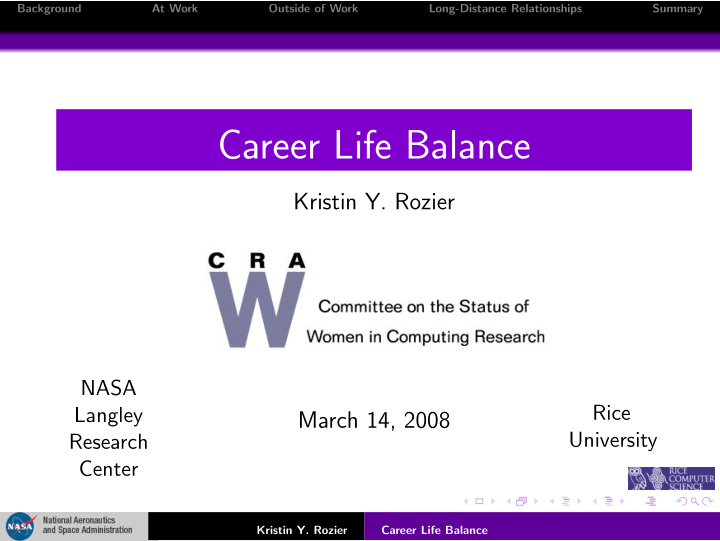 career life balance