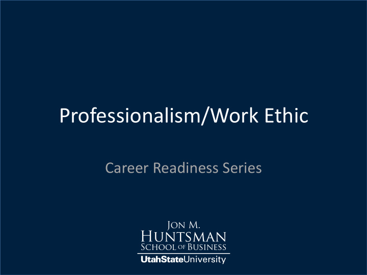 professionalism work ethic